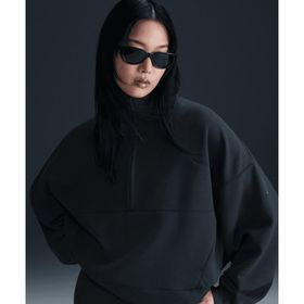 Nike HQ8188-010 Siyah 24.7 ImpossiblySoft Dri-FIT Oversized 1/2-Zip Top Kadın Sweatshirt