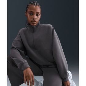 Nike HQ8188-036 Gri 24.7 ImpossiblySoft Dri-FIT Oversized 1/2-Zip Top Kadın Sweatshirt