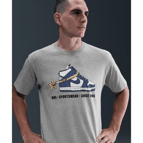 Nike HQ9273-063 Sportswear M90 Vintage Stirrup Gri Erkek T-Shirt