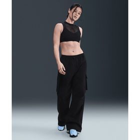 Nike HV1966-010 Sportswear Mid-Rise Oversized Woven Cargo Pants Siyah Kadın Pantolon
