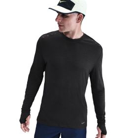 Nike HV2718-010 Siyah Dri-Fit ADV Run Wool LS Erkek Koşu T-Shirt