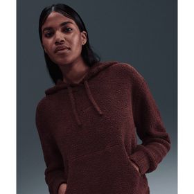 Nike HV2768-619 Sportswear Phoenix Cozy Bouclé Loose Knit Hoodie Bordo Kadın Polar