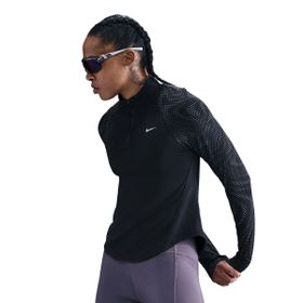 Nike HV2996-010 Siyah Tempo Dri-Fit Flash Half-Zip Kadın Koşu T-Shirt