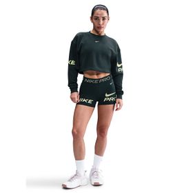 Nike HV3591-390 Yeşil Dri-Fit Loose Crew-Neck French Terry Kadın Antrenman Sweatshirt