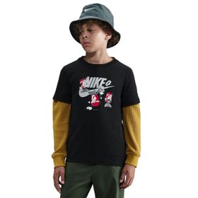 Nike HV5214-010 Siyah Sportswear Boxy Break Dance Günlük Stil Çocuk T-Shirt