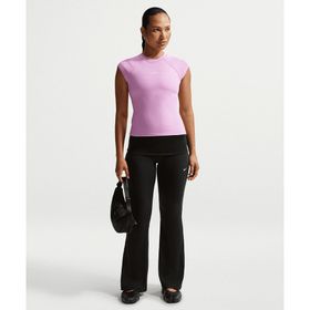 Nike IF0240-010 Siyah Sportswear Chill Knit Mid-Rise Tight Ribbed Pants Kadın Eşofman Altı