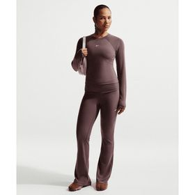 Nike IF0240-502 Kahverengi Sportswear Chill Knit Mid-Rise Tight Ribbed Pants Kadın Eşofman Altı