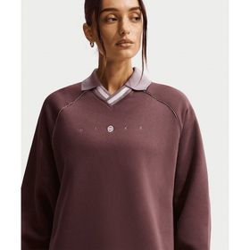 Nike IF0256-502 Bordo Sportswear Phoenix Fleece Oversized Graphic Polo Top Kadın Sweatshirt