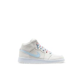 Nike Jordan 1 MidMulti Color Swoosh Phantom Beyaz-Mavi Kadın Sneaker Ayakkabı