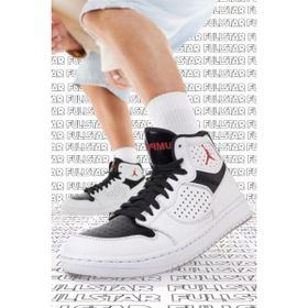 Nike Jordan Access Jumpman Leather Sneaker Hakiki Deri Bilekli Beyaz Siyah Spor Ayakkabı