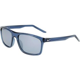 Nike LP FD 1819 434 58 Fire Aynalı Polarize Dikdörtgen Şeffaf Mavi Kemik Unisex Güneş Gözlüğü