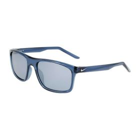 Nike LP FD 1819 434 58 Fire Aynalı Polarize Dikdörtgen Şeffaf Mavi Kemik Unisex Güneş Gözlüğü