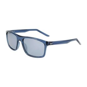 Nike LP FD 1819 434 58 Fire Aynalı Polarize Dikdörtgen Şeffaf Mavi Kemik Unisex Güneş Gözlüğü