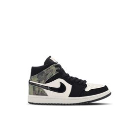 Nike Wmns Air Jordan 1 Mid Camo Siyah-Kamuflaj Kadın Sneaker Ayakkabı