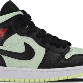 Nike Wmns Air Jordan 1 Mid Se Siyah-Yeşil Kadın Sneaker Ayakkabı