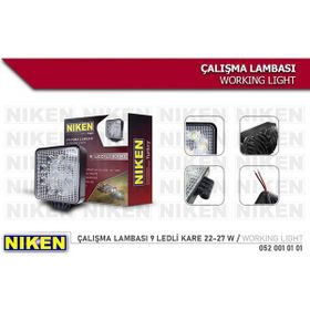 Niken 0520010101 9 Ledli Kare 22-27 W Çalışma Lambası