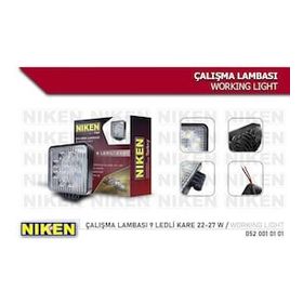 Niken 0520010101 9 Ledli Kare 22-27 W Çalışma Lambası