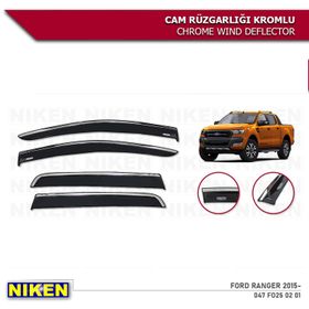 Niken 2015-2020 Ford Ranger Kromlu 4'lü Cam Rüzgarlığı Set