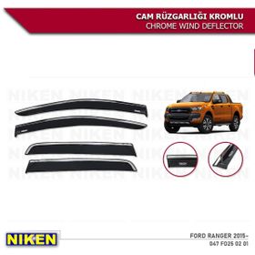 Niken 2015-2020 Ford Ranger Kromlu 4'lü Cam Rüzgarlığı Set