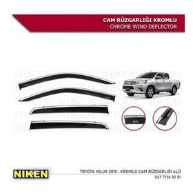 Niken 2015-2020 Toyota Hilux Kromlu 4'lü Cam Rüzgarlığı Set