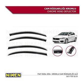 Niken 2016-2021 Fiat Egea Kromlu 4'lü Cam Rüzgarlığı Set