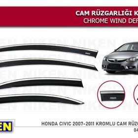 Niken Honda Civic 2007 2011 Kromlu Cam Rüzgarlığı