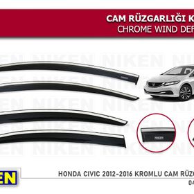 Niken Honda Civic 2012 2016 Kromlu Cam Rüzgarlığı