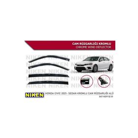 Niken Honda Civic 2021-2023 Kromlu Cam Rüzgarlığı