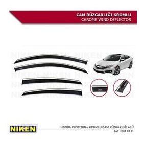 Niken Honda Civic Kromlu 4'lü Set 2016-2021 Cam Rüzgarlığı