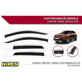 Niken Peugeot 3008 2017 Sonrası Kromlu Cam Rüzgarlığı