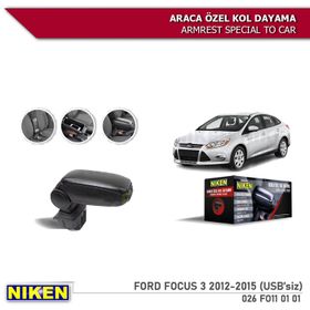 Niken Siyah 2012-2015 Ford Focus 3 Araca Özel Kol Dayama Kolçak