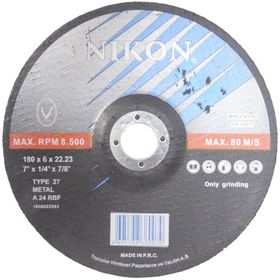 Nikon Bombeli 180x6 mm Metal N38007 Taşlama Diski