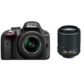 Nikon D3300 18-55mm VR II + 55-200mm VR II Duble Lens DSLR Siyah Fotoğraf Makinesi