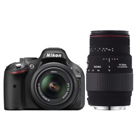 Nikon D5200 18-55mm VR + Sigma 70-300mm APO Lens DSLR Fotoğraf Makinesi