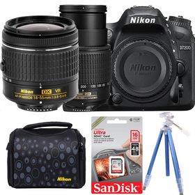 Nikon D7200 18-55mm + 55-200mm Dx Vr Lens DSLR Fotoğraf Makinesi