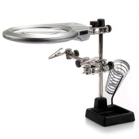 Nikula MG16129-B 130 mm 2.5 x 5 x Mercek Masa Üstü Ledli Mini Büyüteç Havya Stand PCB Tutucu