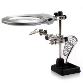 Nikula MG16129-B 130 mm 2.5 x 5 x Mercek Masa Üstü Ledli Mini Büyüteç Havya Stand PCB Tutucu