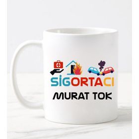 Nil Hediye Sigortacı Temalı Beyaz Kupa