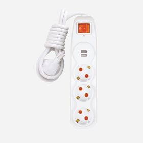 Nilson  2'li Usb Çocuk Korumalı 3'lü Anahtarlı Akım Korumalı Topraklı Grup Priz
