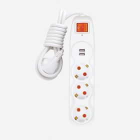 Nilson  2'li Usb Çocuk Korumalı 3'lü Anahtarlı Akım Korumalı Topraklı Grup Priz