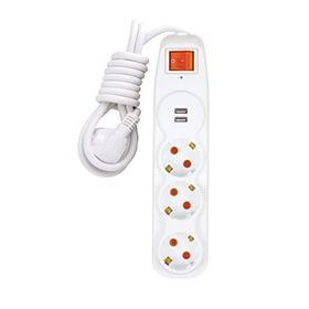Nilson  2'li Usb Çocuk Korumalı 3'lü Anahtarlı Akım Korumalı Topraklı Grup Priz