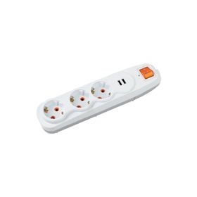Nilson  2'li Usb Çocuk Korumalı 3'lü Anahtarlı Akım Korumalı Topraklı Grup Priz