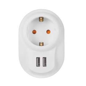Nilson Akım Korumalı Beyaz USB'li Fiş Priz