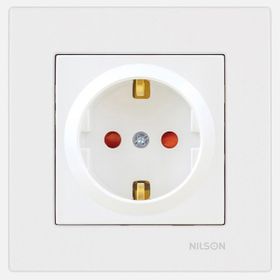 Nilson Moda Beyaz Çocuk Korumalı Topraklı Priz
