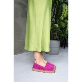 Nilufarr Best Pembe Süet Kadın Espadril Ayakkabı