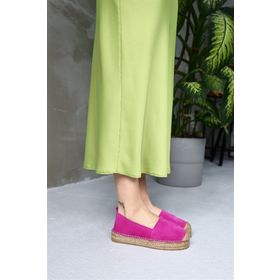 Nilufarr Best Pembe Süet Kadın Espadril Ayakkabı