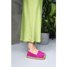 Nilufarr Best Pembe Süet Kadın Espadril Ayakkabı