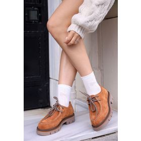 Nilufarr Isabella Taba Süet Kadın Loafer Ayakkabı