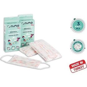Nimo Kids 3 Katlı Meltblown Filtreli Tek Kullanımlık 50'li Beyaz Cerrahi Maske