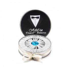 Nin Chocolate Metal Yuvarlak Kutu Damatlık Baskılı Damat Bohçası Çikolatası (80 adet)